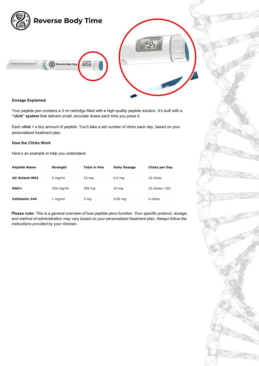 Instrucciones del protocolo NAD+ / NAD (SPRAY)
