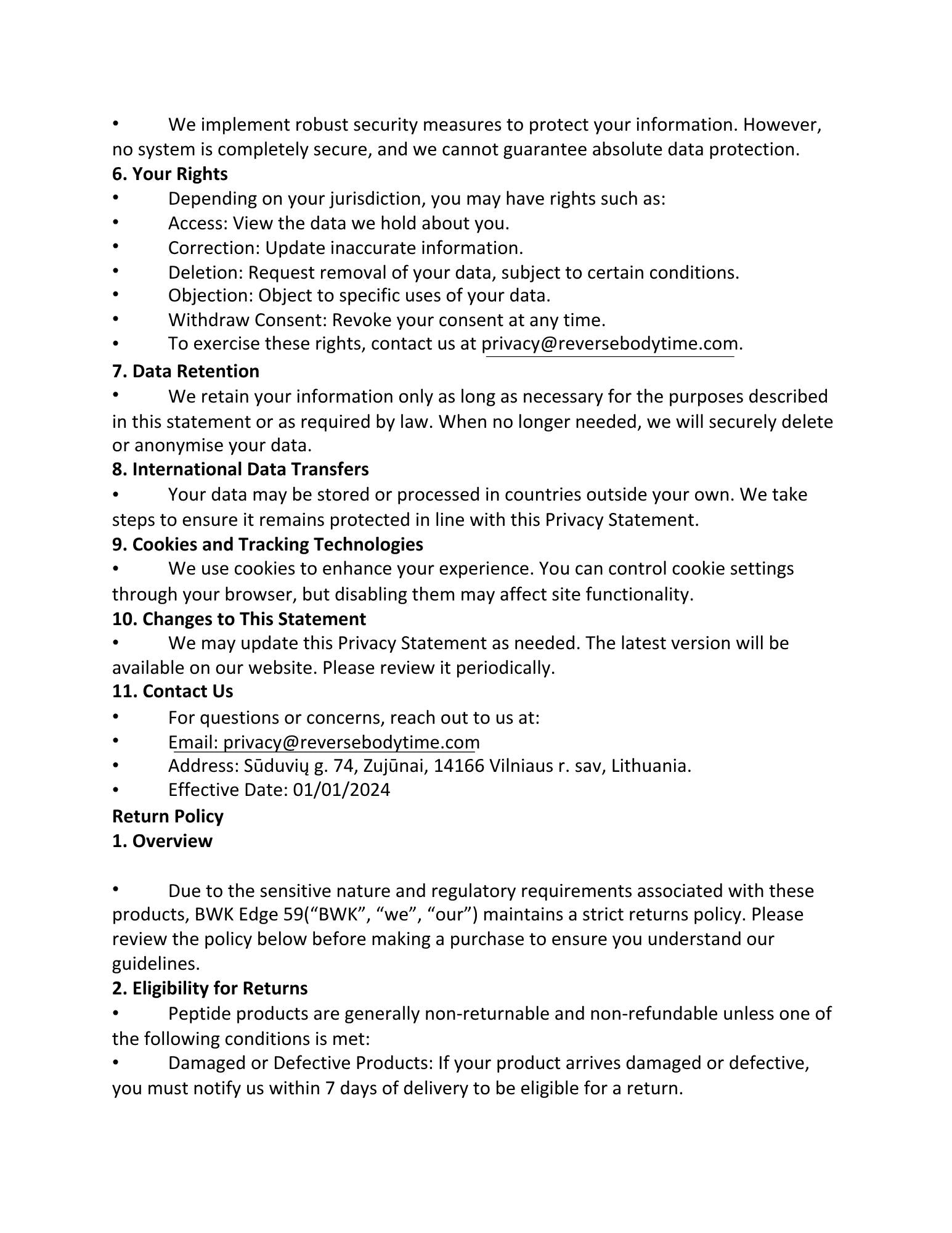 Instrucciones del protocolo VIP (péptido intestinal vasoactivo)